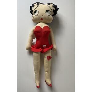 Vtg 1983 King Feature Syndicate Determined Productions 18" Betty Boop Doll & Pin